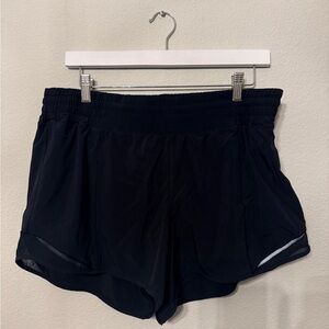 Lululemon Hotty Hot Lined 4” black shorts size 12